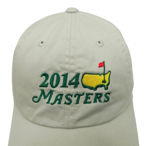 American Needle 2014 Masters Adjustable Tuck Strap Cap Golf Baseball Hat Khaki - Picture 9 of 14